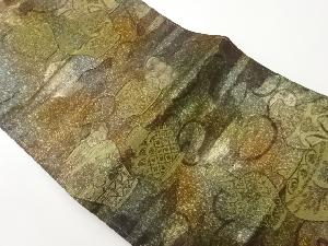 引箔壺にヱ霞模様織出し名古屋帯